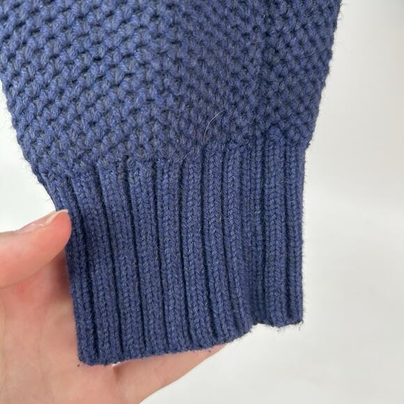 IZOD Sweater Men L‎ Quarter Zip Fair Isle Nordic Winter Pullover Ski Navy Chunky - Picture 3 of 10